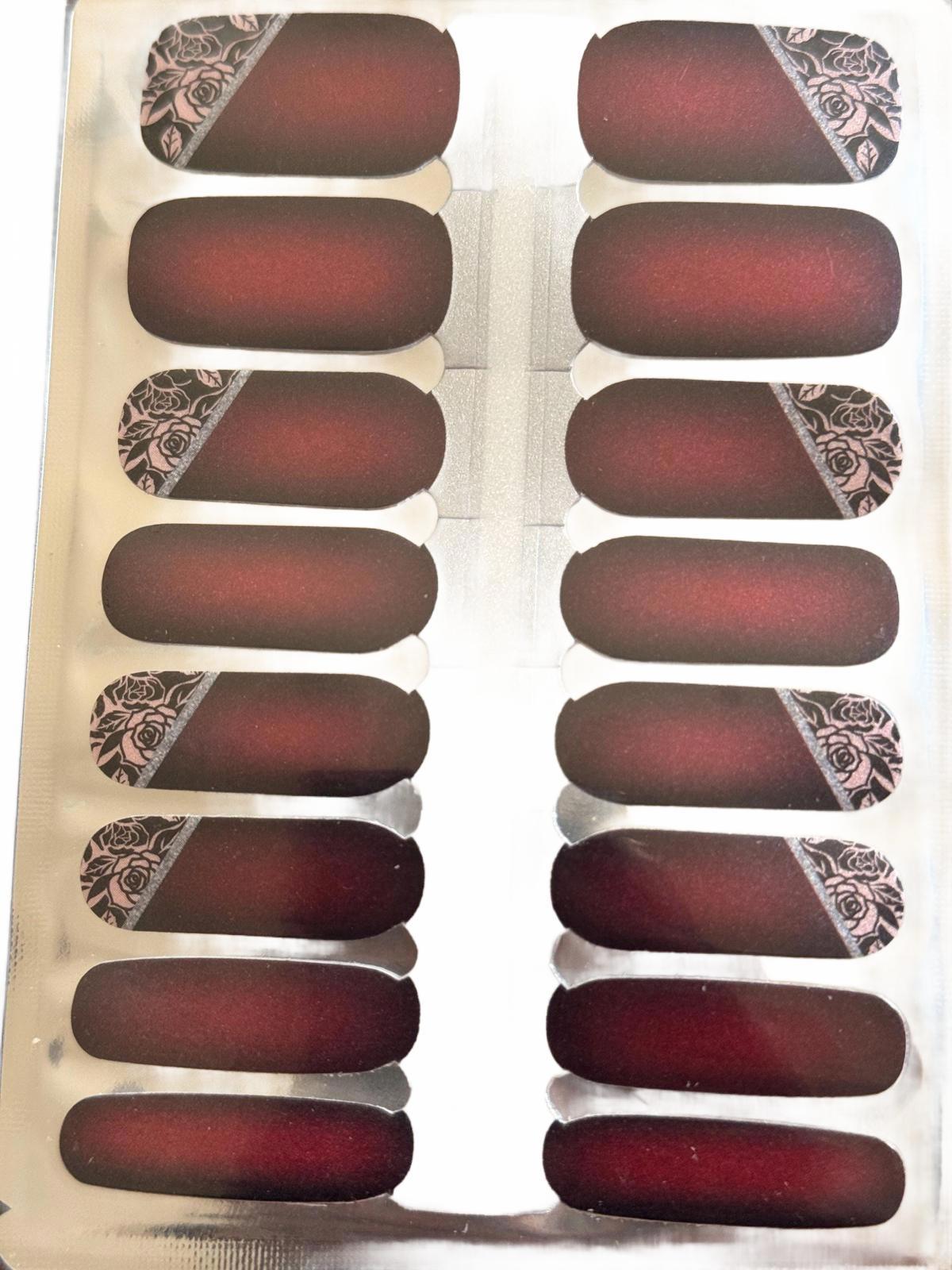 BlossomNoir: Velvet Noir Blooms UV Free Gel Nail stickers