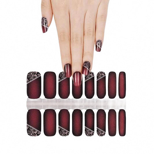 BlossomNoir: Velvet Noir Blooms UV Free Gel Nail stickers
