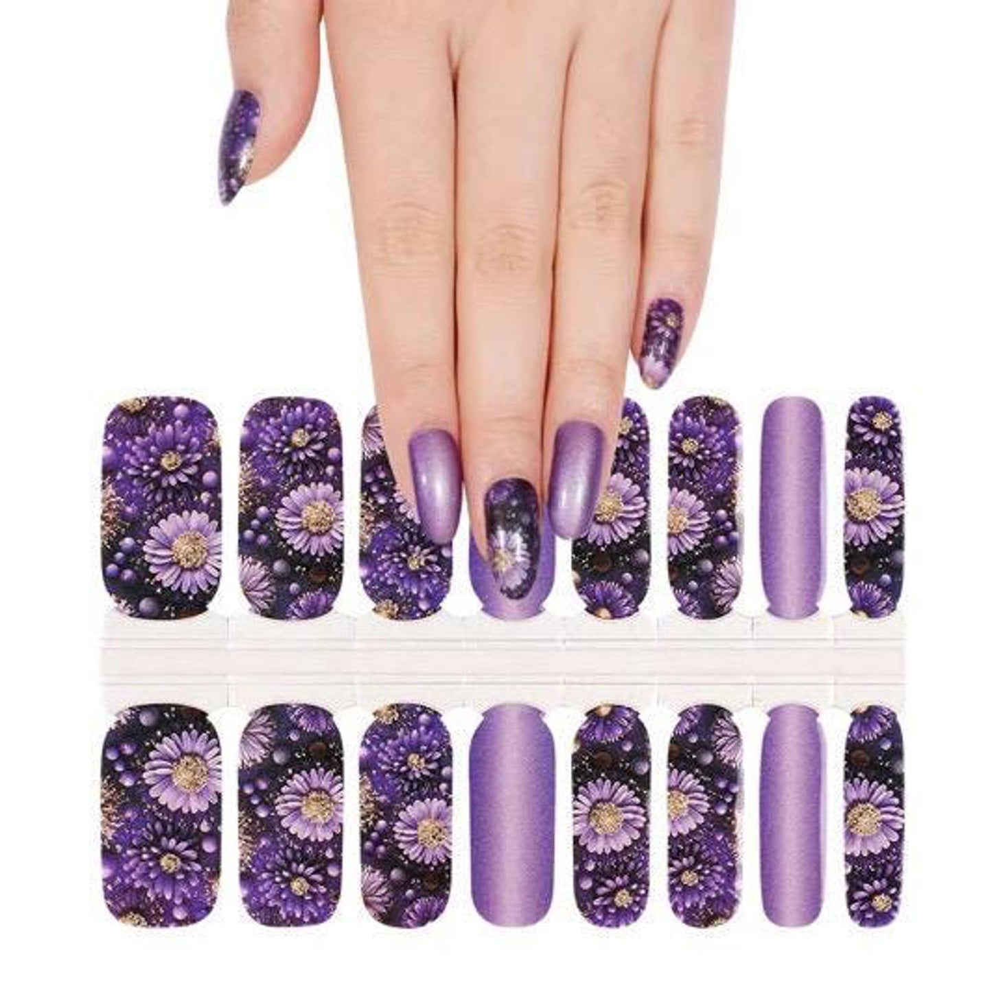 BlossomNoir: Midnight Blooms UV Free Gel Nail stickers