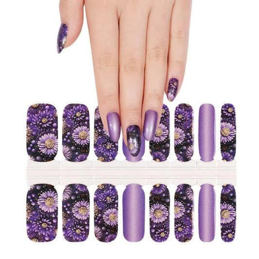 BlossomNoir: Midnight Blooms UV Free Gel Nail stickers