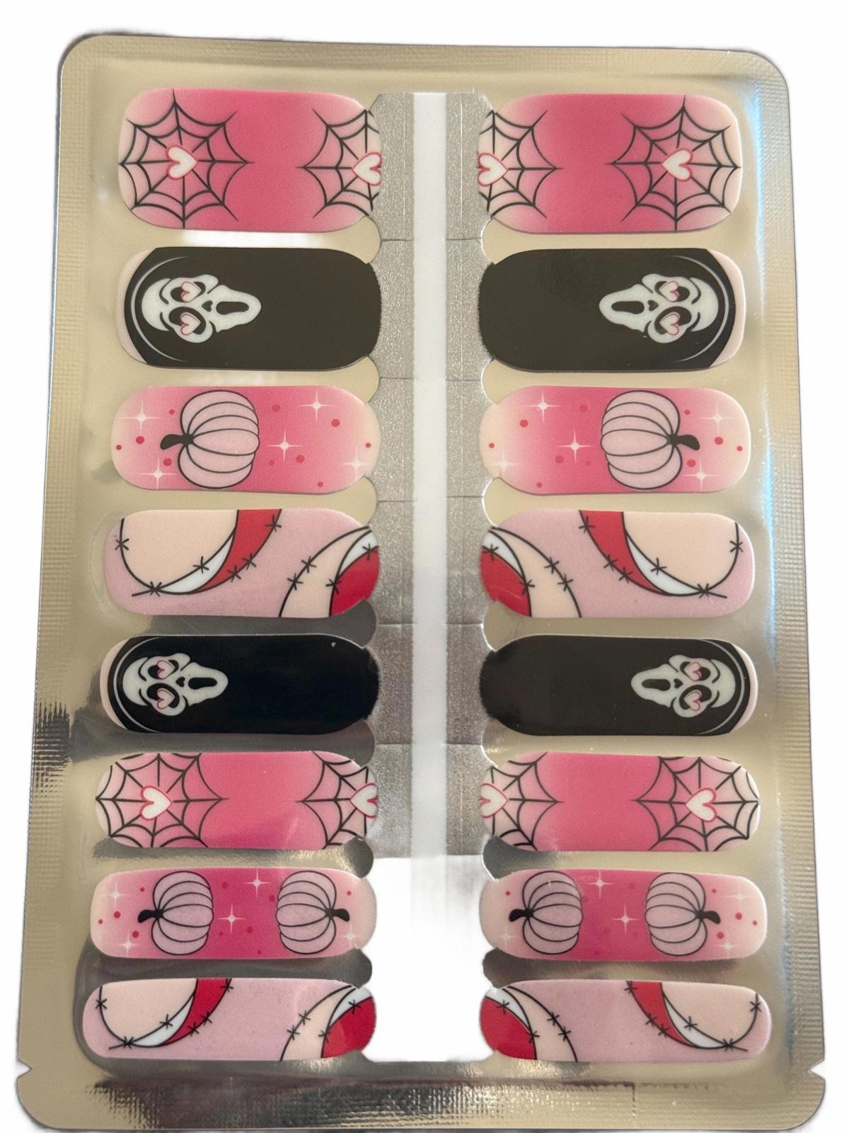 BlossomNoir: Haunted Halloween Glam UV Free Gel Nail stickers