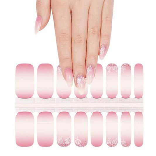 BlossomNoir: Pink Blossom Petal Kiss UV Free Gel Nail stickers