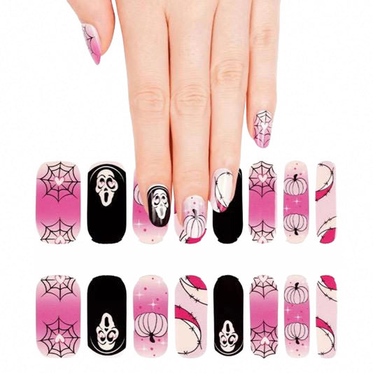 BlossomNoir: Haunted Halloween Glam UV Free Gel Nail stickers